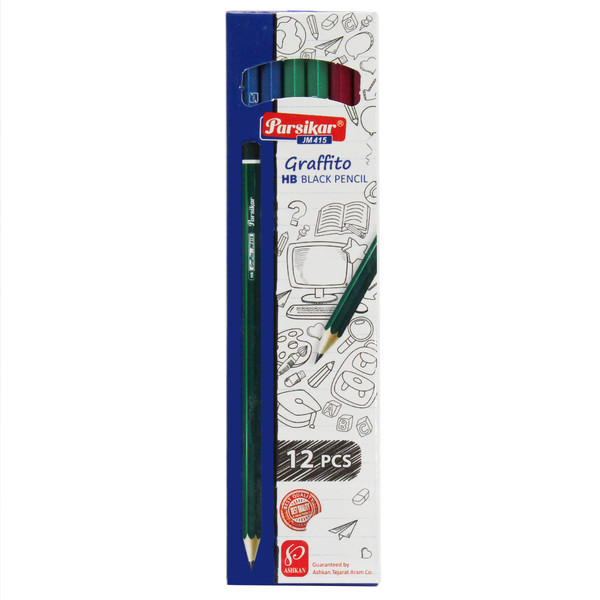 مداد مشکی پارسی کار مدل JM415 بسته 12 عددی