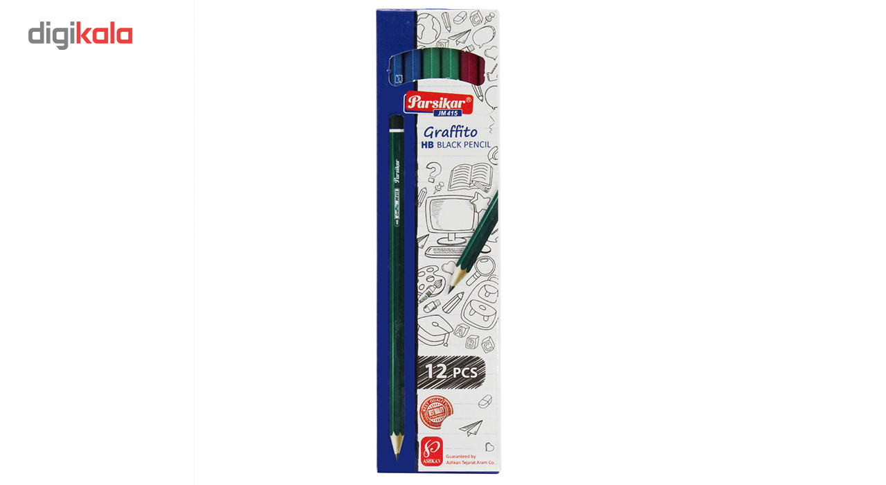 مداد مشکی پارسی کار مدل JM415 بسته 12 عددی
