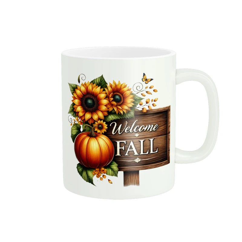 ماگ پادآفرین مدل پاییز طرح آفتابگردان و کدوتنبل کد PM720