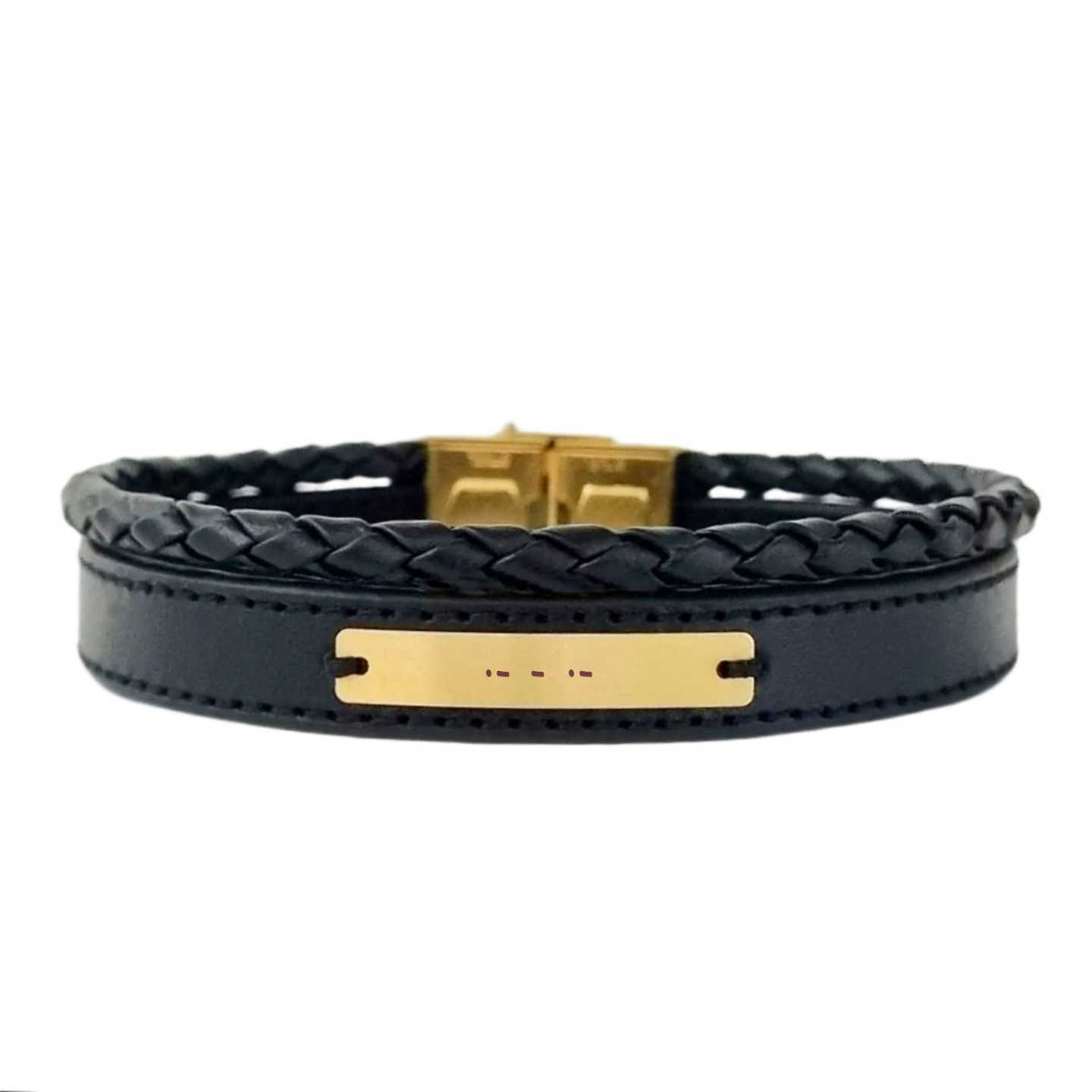 دستبند طلا 18 عیار مردانه لیردا مدل اسم عطا 6777