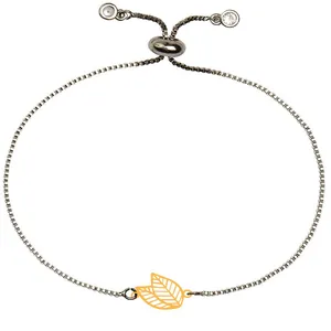 دستبند طلا 18 عیار زنانه الن نار مدل طرح برگ ELN101611