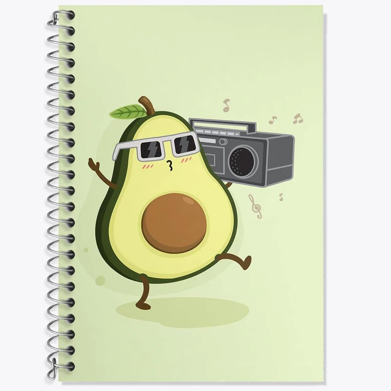 دفتر زبان 50 برگ خندالو مدل سه خط طرح آووکادو کد 29580