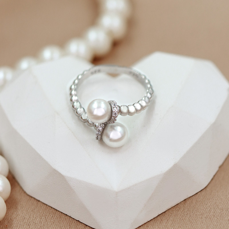 انگشتر نقره زنانه جی تی ای مدل مروارید انگشتر نقره زنانه جی تی ای مدل مروارید