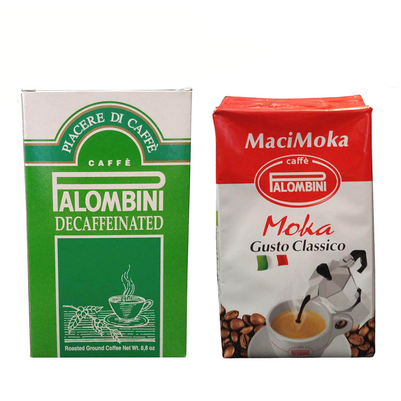 پودر قهوه پالومبینی مدل MaciMoka به همراه پودر قهوه پالومبینی مدل DeCaffeinato