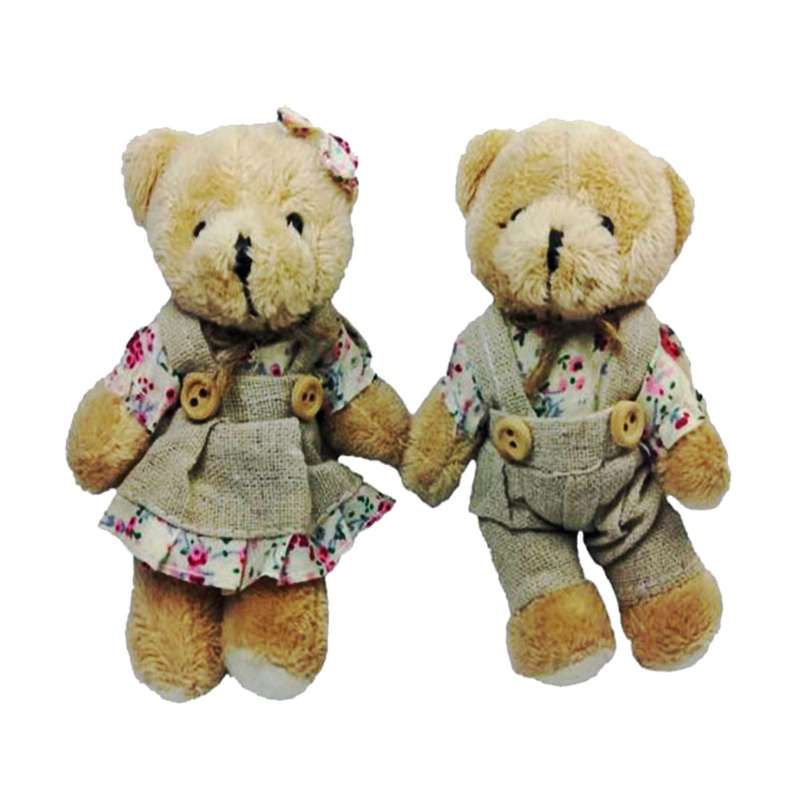آویز عروسکی طرح خرس دختر و پسر مجموعه 2 عددی