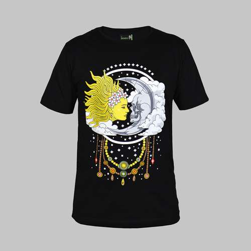 تی شرت لانگ مردانه مدل ماه و خورشید 