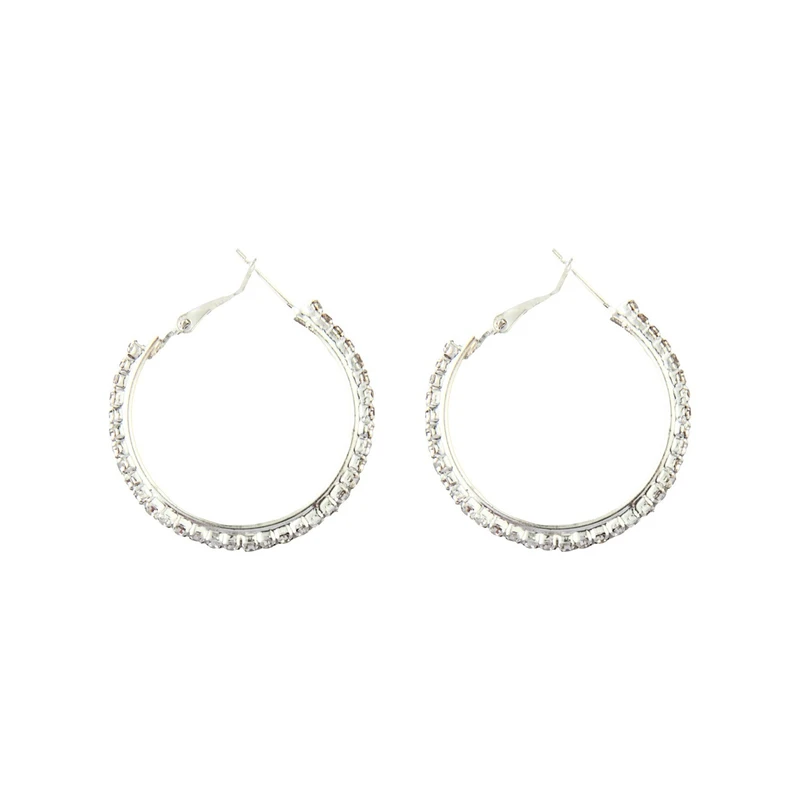 گوشواره حلقه‌ای زنانه مدل نگین دار کد 1261