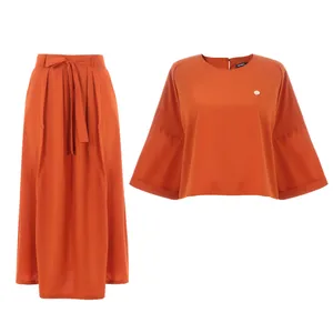 ست نیم تنه و دامن زنانه بنیس مدل لیزا رنگ آجری