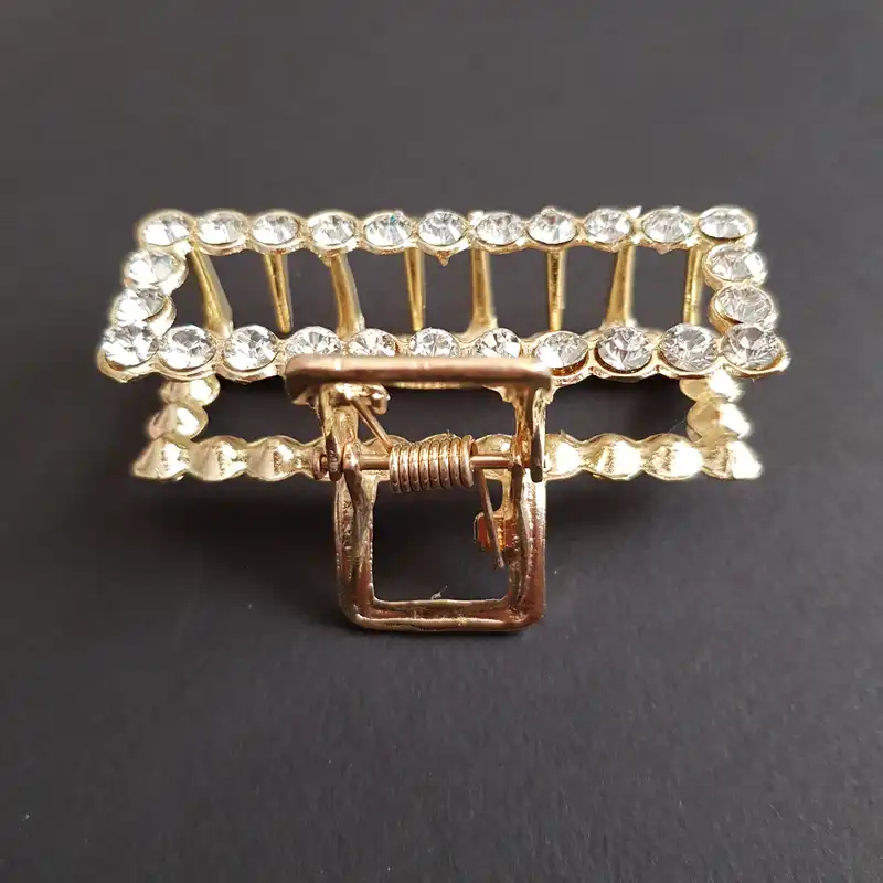 کلیپس مو زنانه مدل مستطیل نگین دار