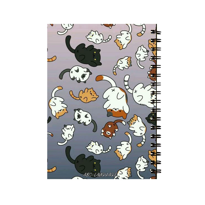 دفتر زبان 50 برگ طرح گربه های کارتونی کد 66