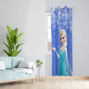  پرده مدل اتاق کودک مخمل پانچی طرح السا کد 4464 سایز 140x280 سانتی متر