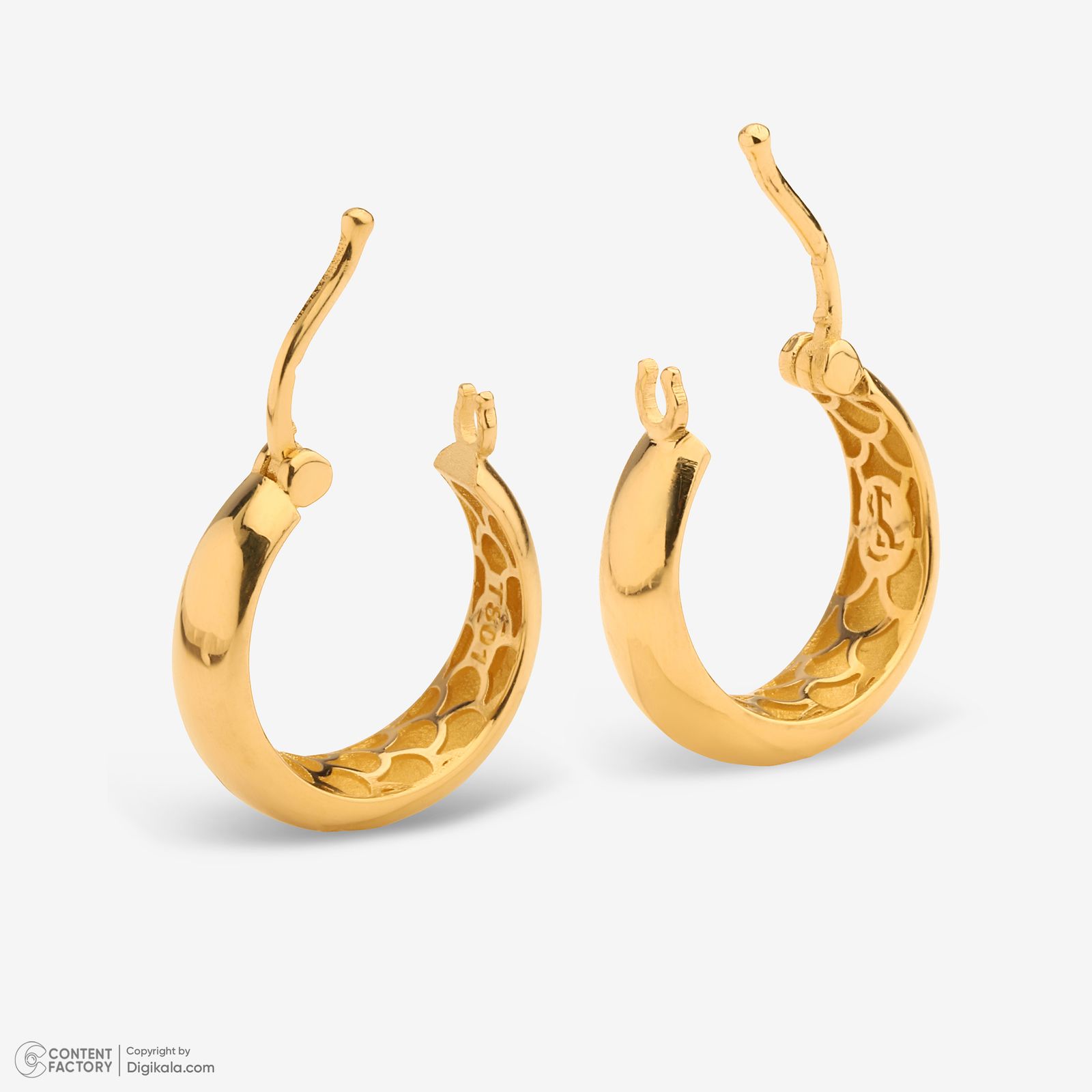 گوشواره کلیپسی طلا 18 عیار زنانه گلدم مدل E245020 -  - 5