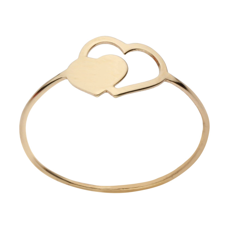 انگشتر طلا 18 عیار زنانه نیکان گلد مدل قلبی کد 45 سایز 56