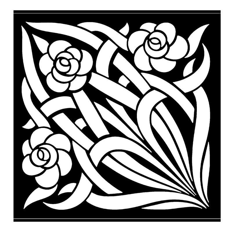  شابلون باتیس آرت طرح گل کد 50-517