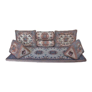 ست 7 تکه پشتی ترمه مدل شاه نشین طرح نیلوفر