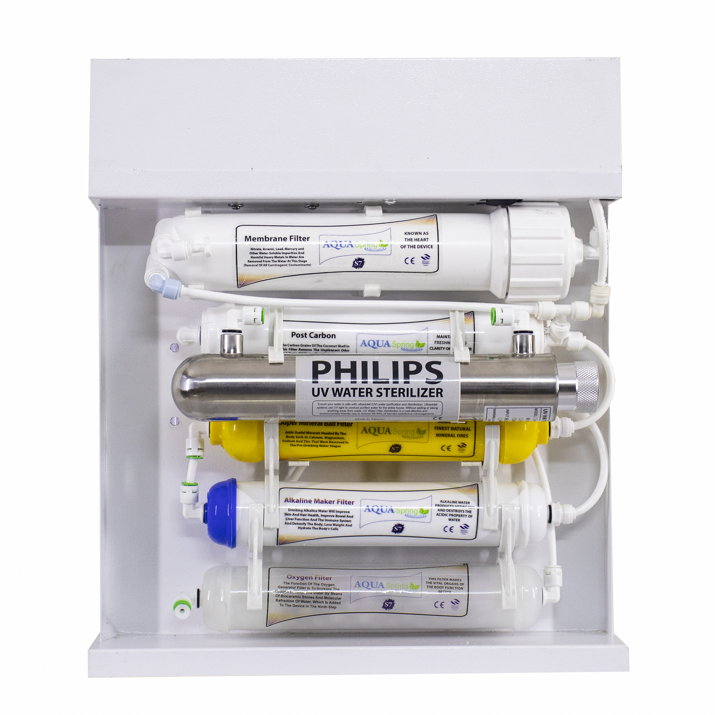 دستگاه تصفیه کننده آب آکوآ اسپرینگ مدل RO-S7-WZ 7600 به همراه مجموعه فیلتر سه عددی و رسوبگیر اسکالکس پلاس