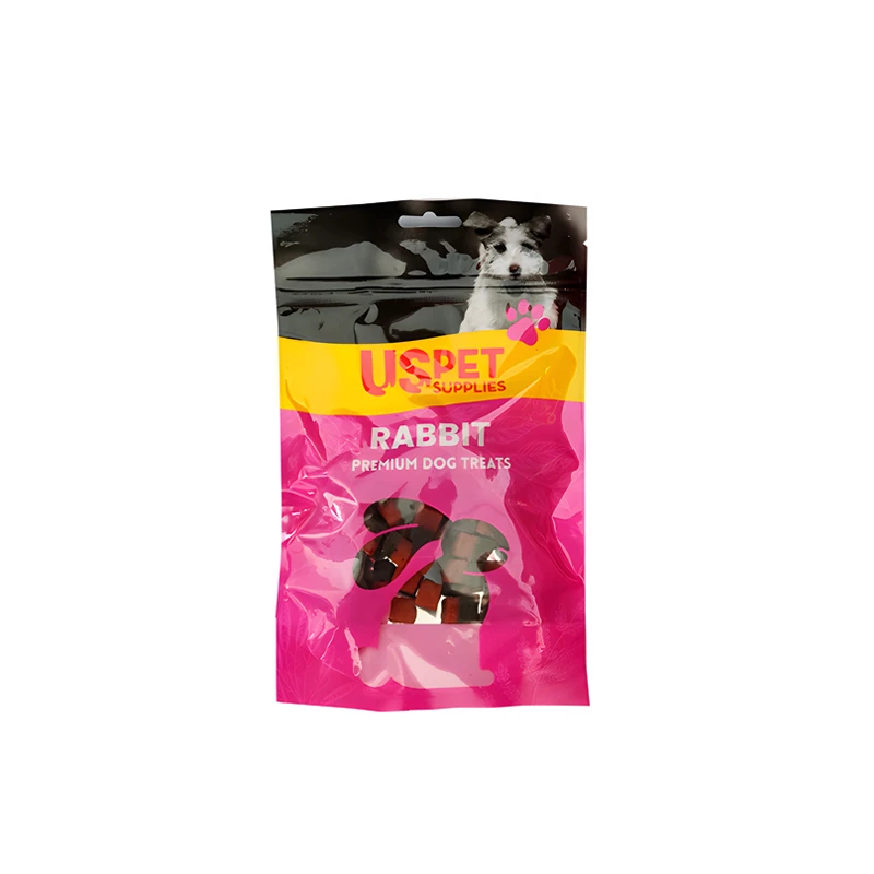 تشویقی سگ یو اس پت مدل حبه‌ای طعم خرگوش و بلوبری وزن 100 گرم