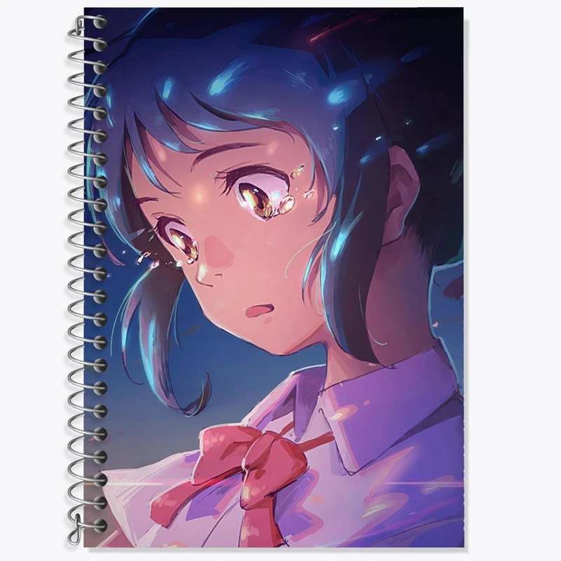 دفتر زبان 50 برگ خندالو مدل سه خط طرح میتسویا میامیزو انیمه یورنیم Your Name کد 16292