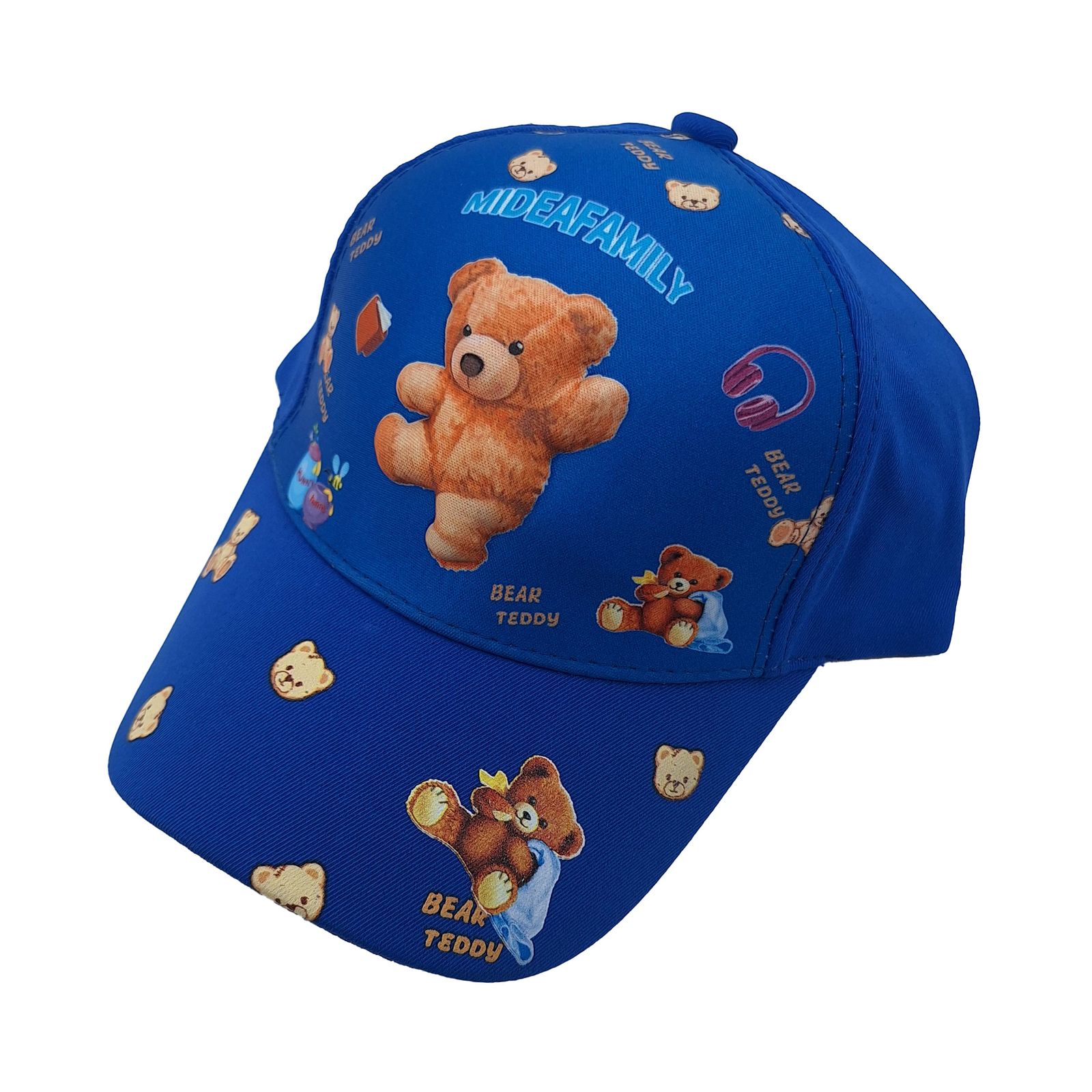 کلاه کپ پسرانه مدل خرس برجسته کد 1143 رنگ آبی -  - 4