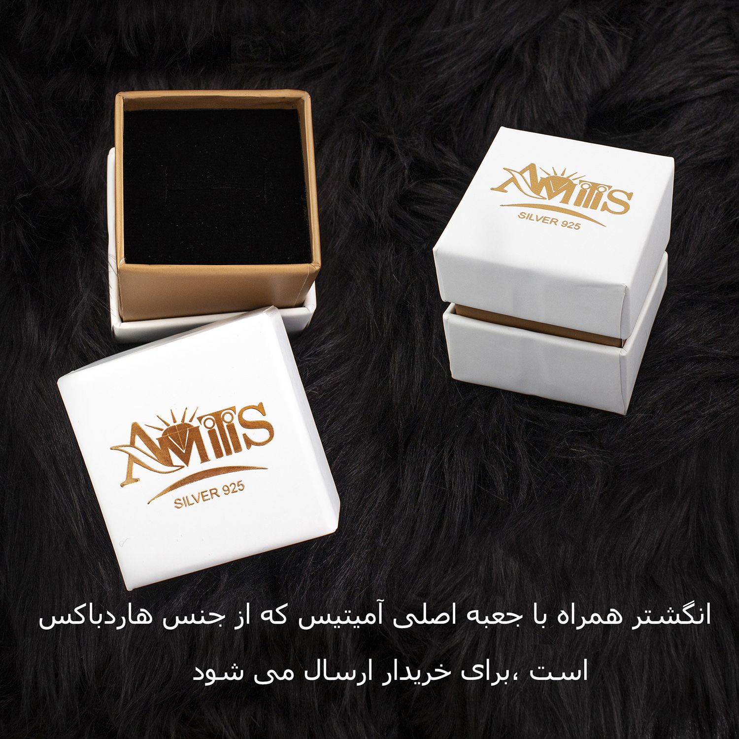 انگشتر نقره زنانه مدل زمرد AMT-R125 -  - 8