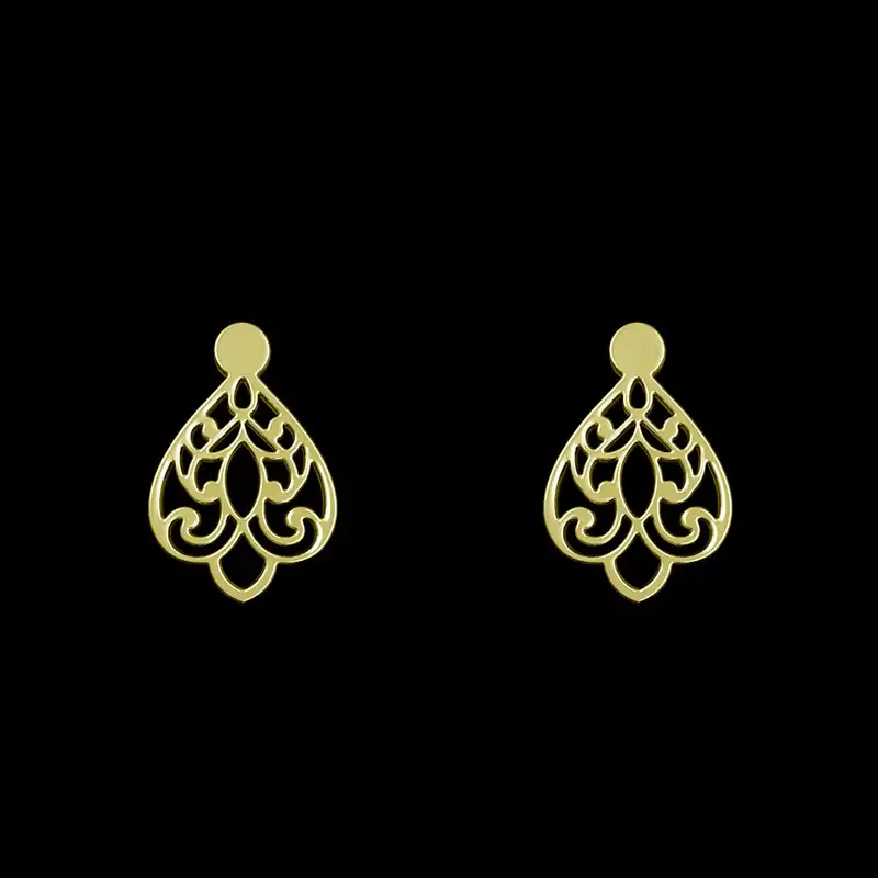 گوشواره طلا 18 عیار زنانه مدوپد مدل اسلیمی کد GA1-15313