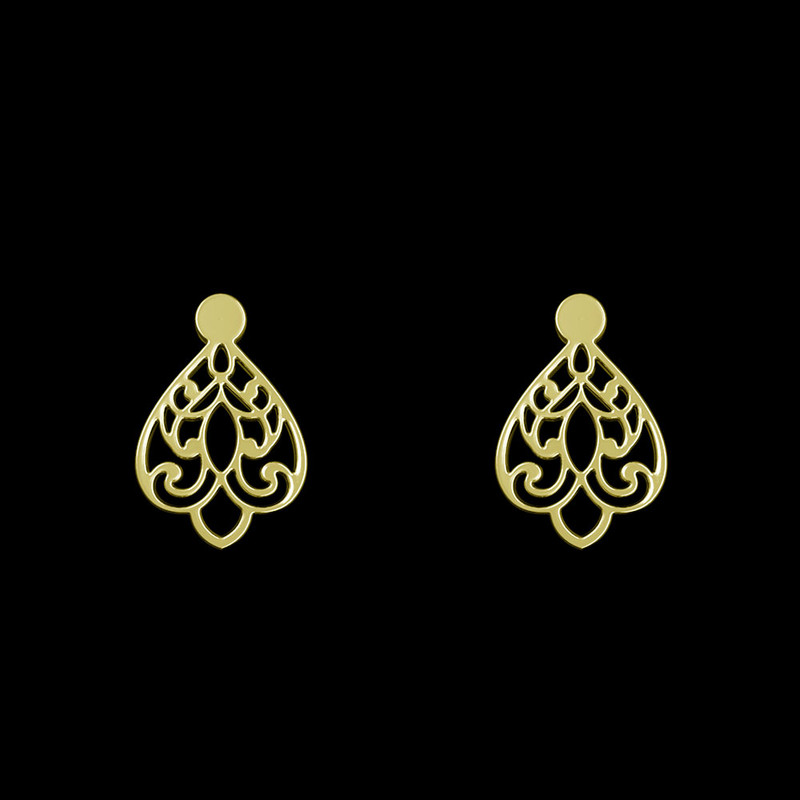 گوشواره طلا 18 عیار زنانه مدوپد مدل اسلیمی کد GA1-15313