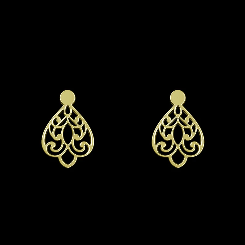 گوشواره طلا 18 عیار زنانه مدوپد مدل اسلیمی کد GA1-15313