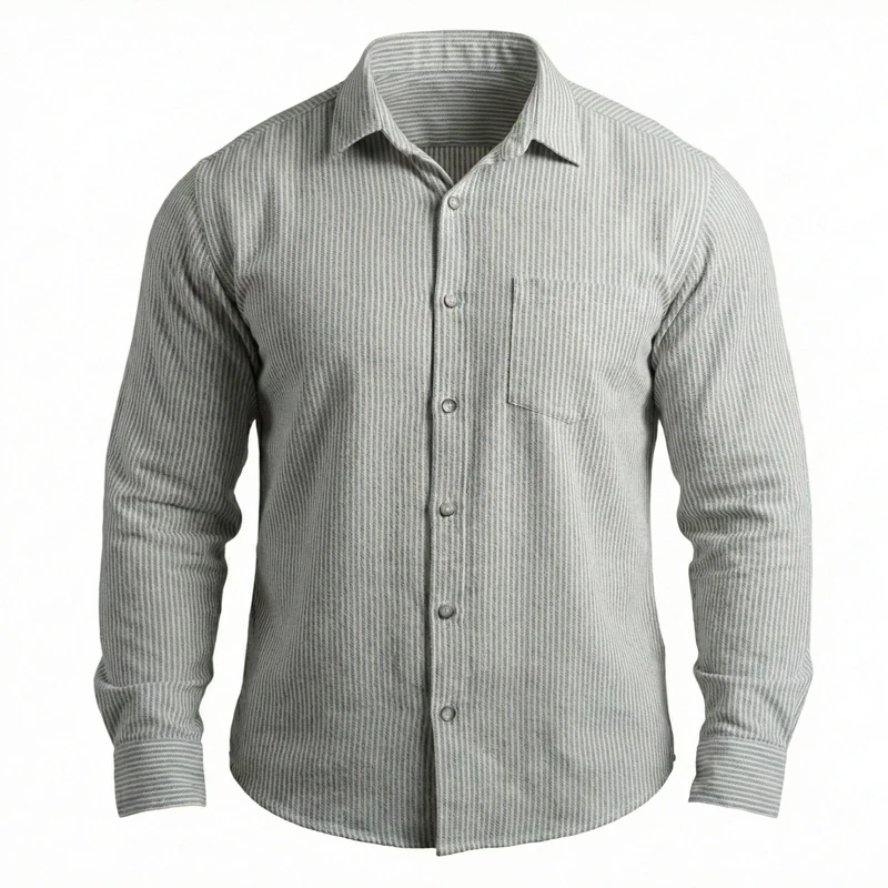 پیراهن آستین بلند یقه ایستاده مردانه مدل b197