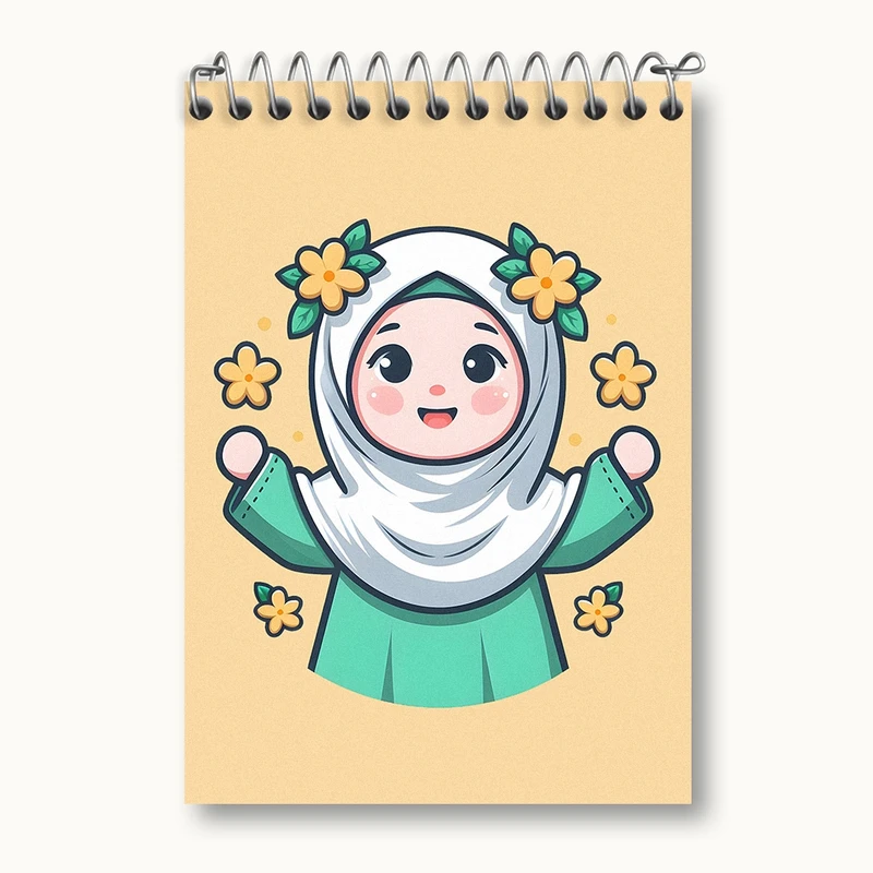 دفتر یادداشت 50 برگ خندالو مدل دخترانه کد N1417