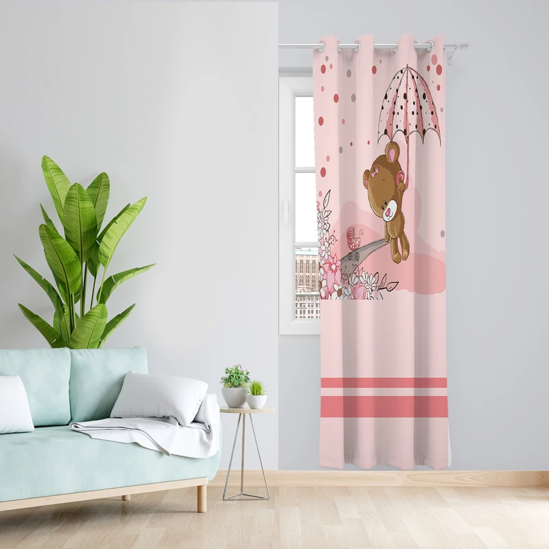 پرده طرح کودک مدل مخمل پانچی کد L 994 L Z سایز 140x200 سانتی متر