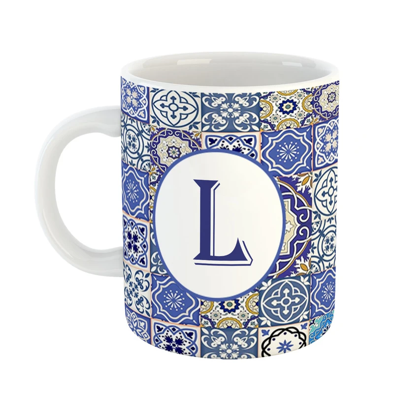 ماگ پادآفرین مدل فانتزی طرح حرف L کد 29