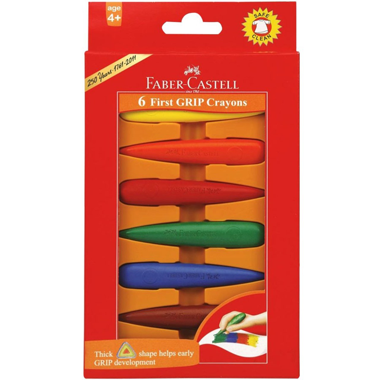 مداد شمعی فابر کاستل مدل فرست گریپ - بسته 6 رنگ