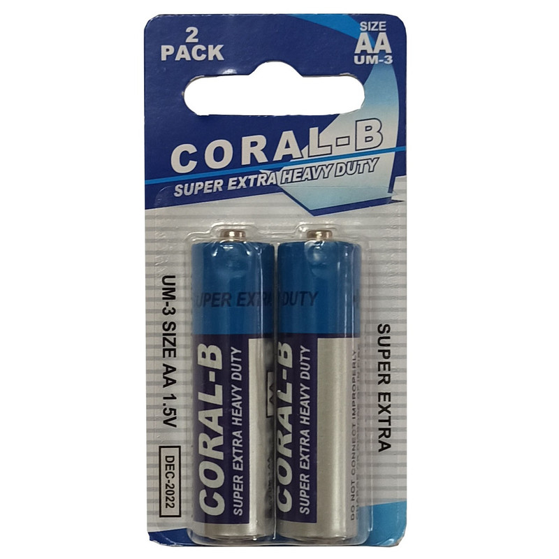 باتری قلمی کورال بی مدل  Super extra heavy duty UM-3 بسته 2 عددی