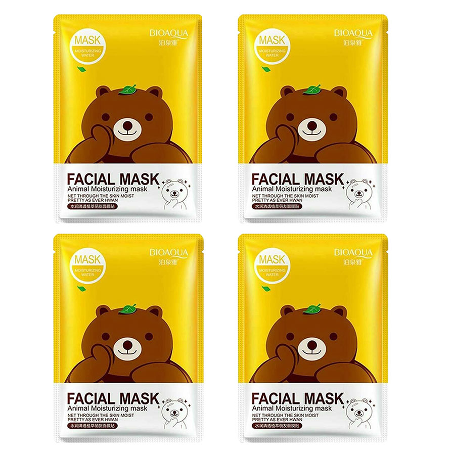 نقد و بررسی ماسک صورت بایو آکوا مدل خرس وزن 30 گرم مجموعه 4 عددی توسط خریداران