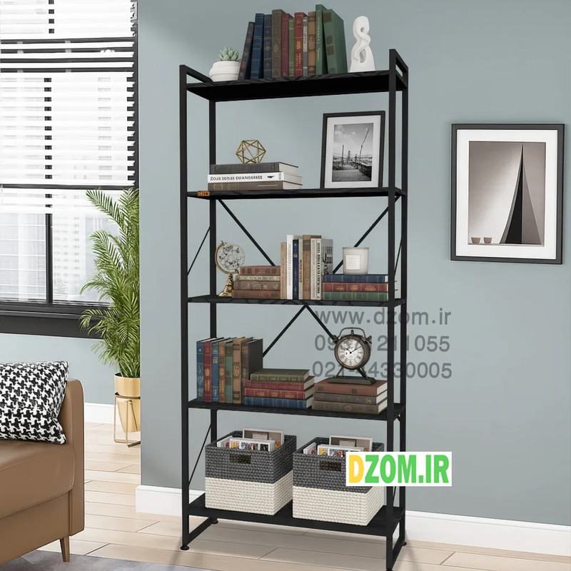 کتابخانه پنج طبقه دیزم مدل مونتاژی LIB_80×180_B