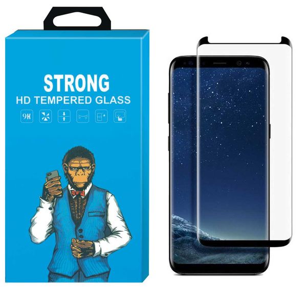 محافظ صفحه نمایش شیشه ای دور چسب استرانگ مدل Fullcover مناسب برای گوشی سامسونگ گلکسی S9 Plus محافظ صفحه نمایش شیشه ای دور چسب استرانگ مدل Fullcover مناسب برای گوشی سامسونگ گلکسی S9 Plus