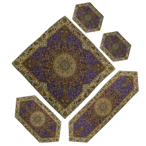 ست 5 تیکه رومیزی ترمه  طرح افشار