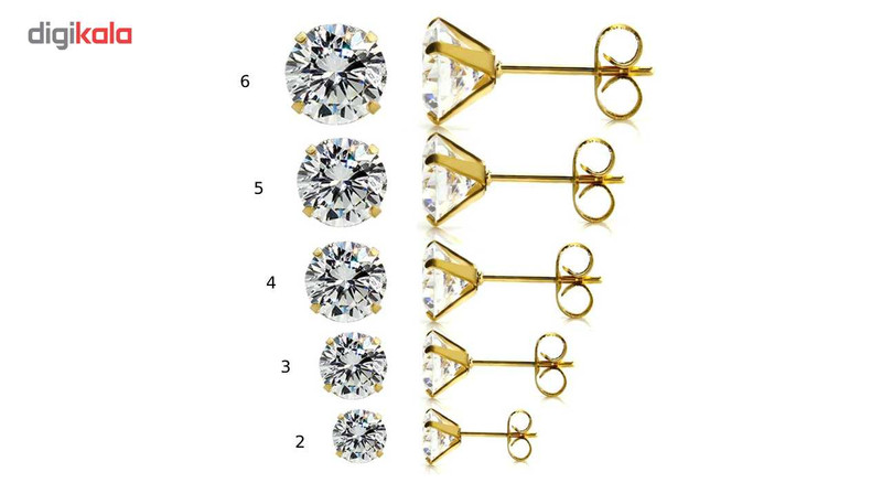 گوشواره میخی طرح تک نگین مدل 245 سایز 3 گوشواره میخی طرح تک نگین مدل 245 سایز 3