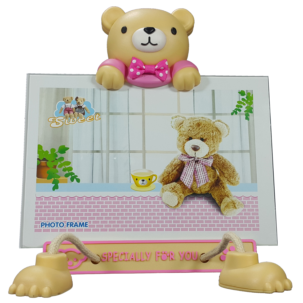 قاب عکس کودک مدل خرس پادار اندازه 13x18