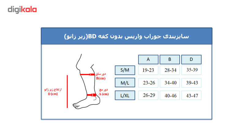 جوراب واریس ورنا مدل BF جوراب واریس ورنا مدل BF