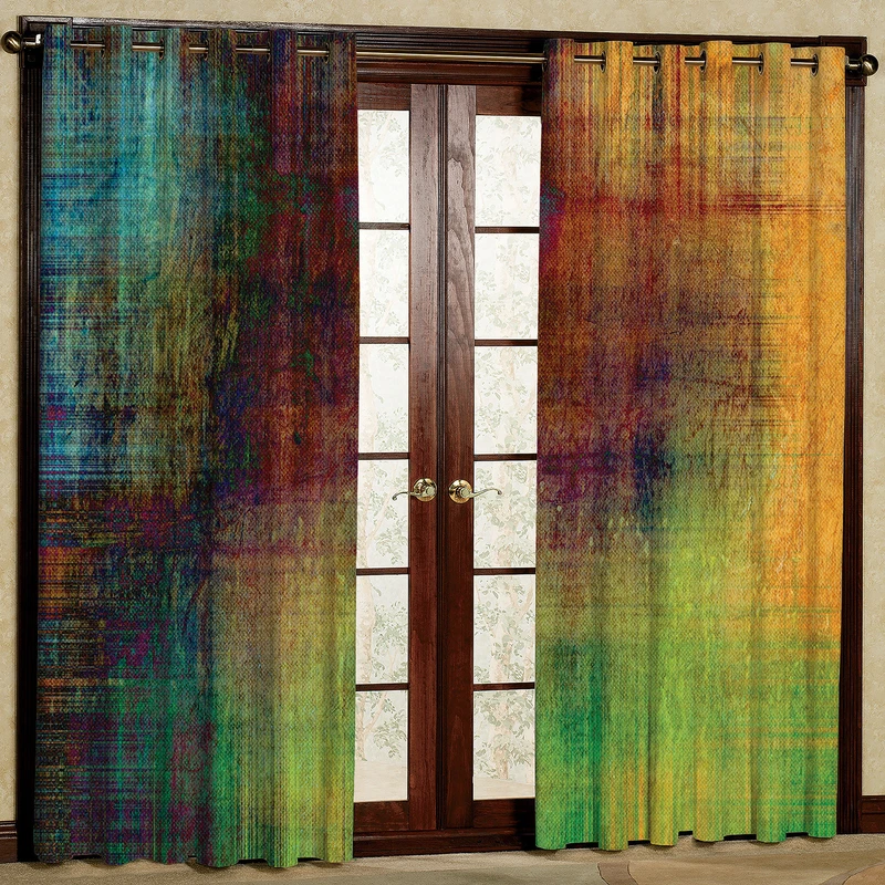 پرده مدل رنگی رنگی هازان پانچی کد 2187 سایز 140x200 سانتی متر