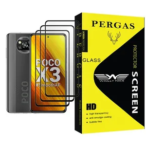 Waily Nice Pergas Glass MIX003 Screen Protector For Xiaomi Poco X3 Pack Of 3