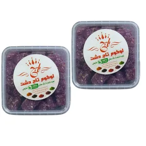 لوکوم گل محمدی مغزدار تاج دشت - 900 گرم مجموعه 2 عددی