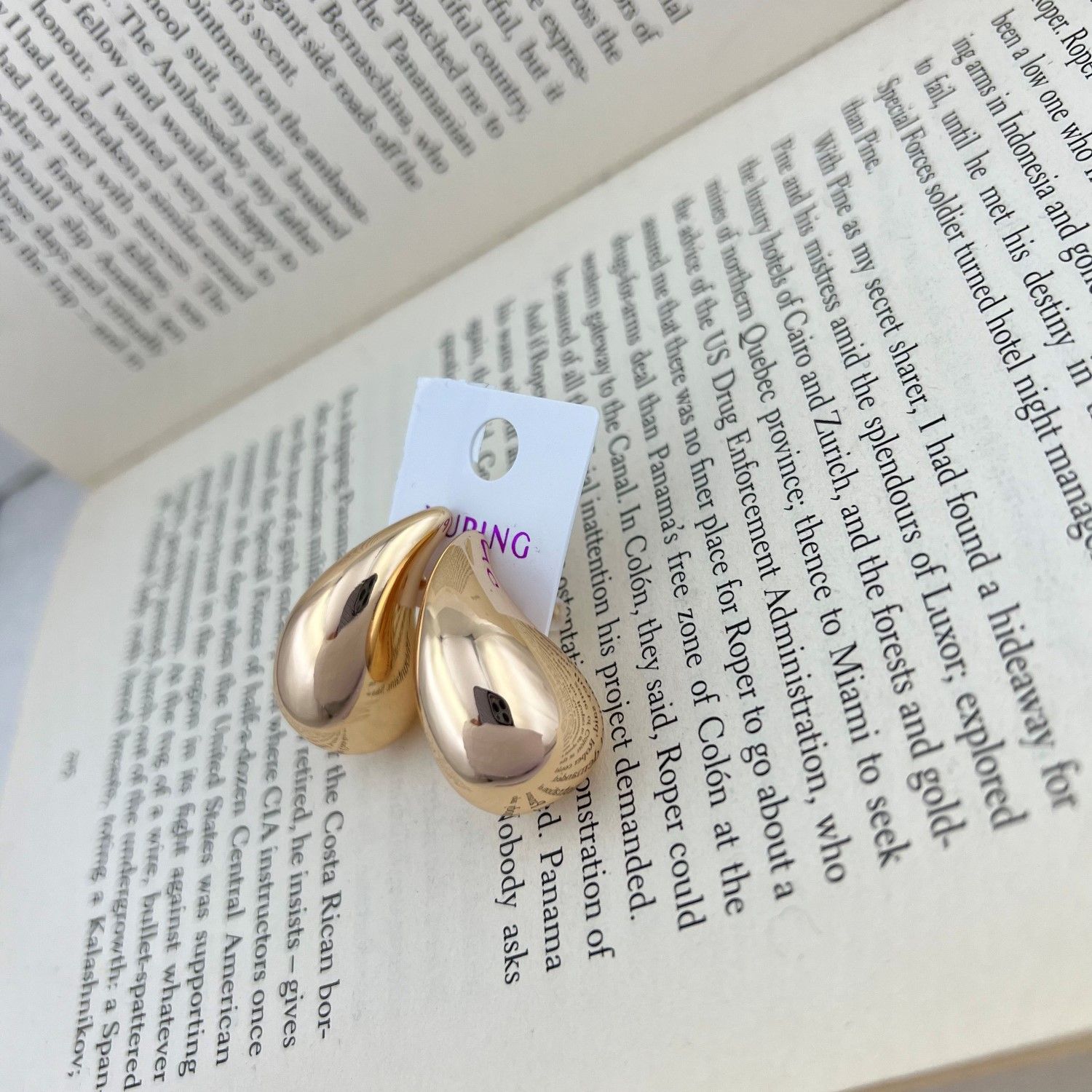 گوشواره زنانه ژوپینگ مدل اشک کد E5034 -  - 3