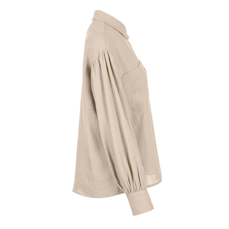 شومیز آستین بلند زنانه سرژه مدل 207336 رنگ کرم