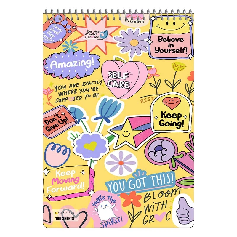 دفتر شطرنجی 100 برگ کارنیکا طرح متون انگلیسی English word کد 91414