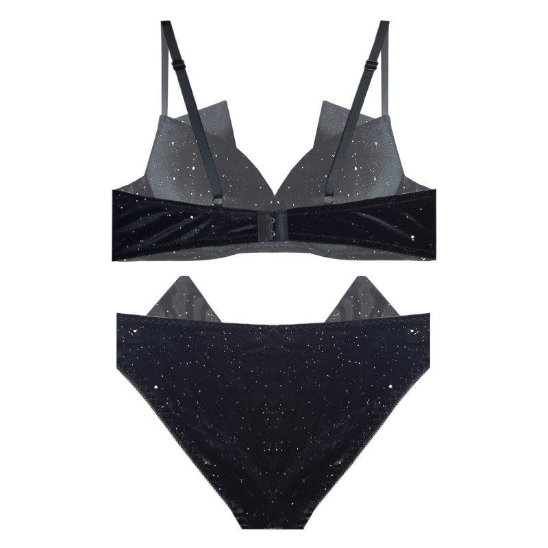 ست شورت و سوتین زنانه مدل جکدار اسفنجی مخمل شاین کد E0332