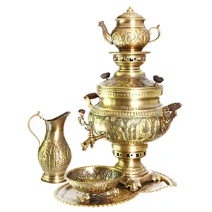 سرویس سماور ذغالی کد 17020014 ظرفیت 8 لیتر