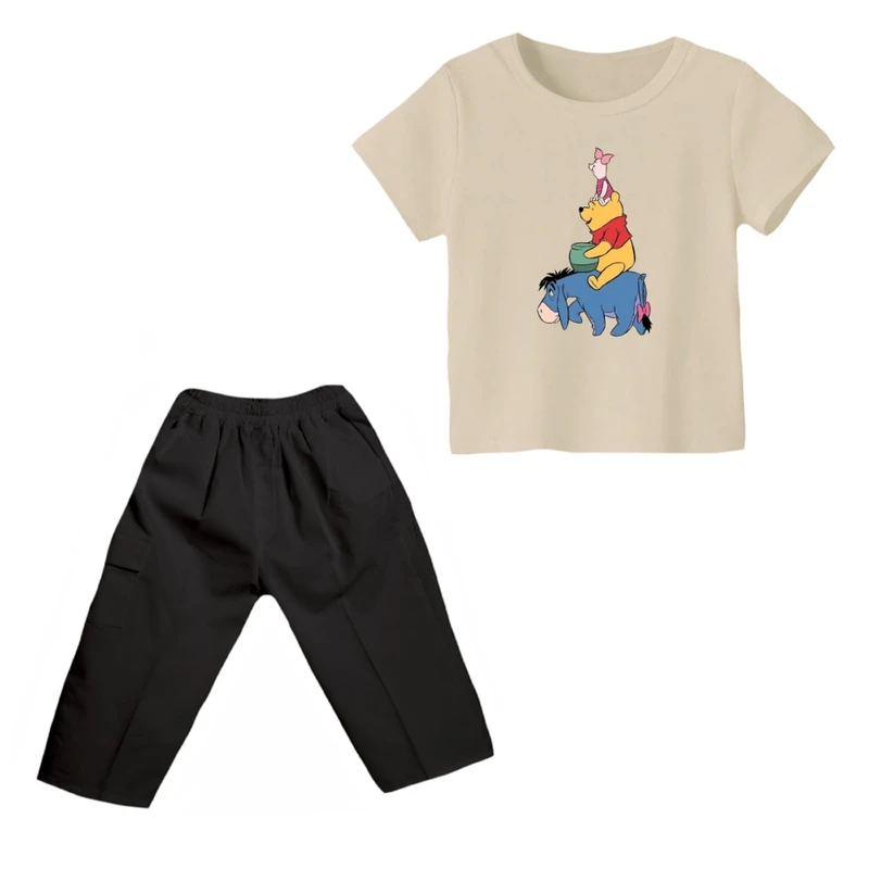 ست تی شرت و شلوارک پسرانه مدل پو کد ۱۸