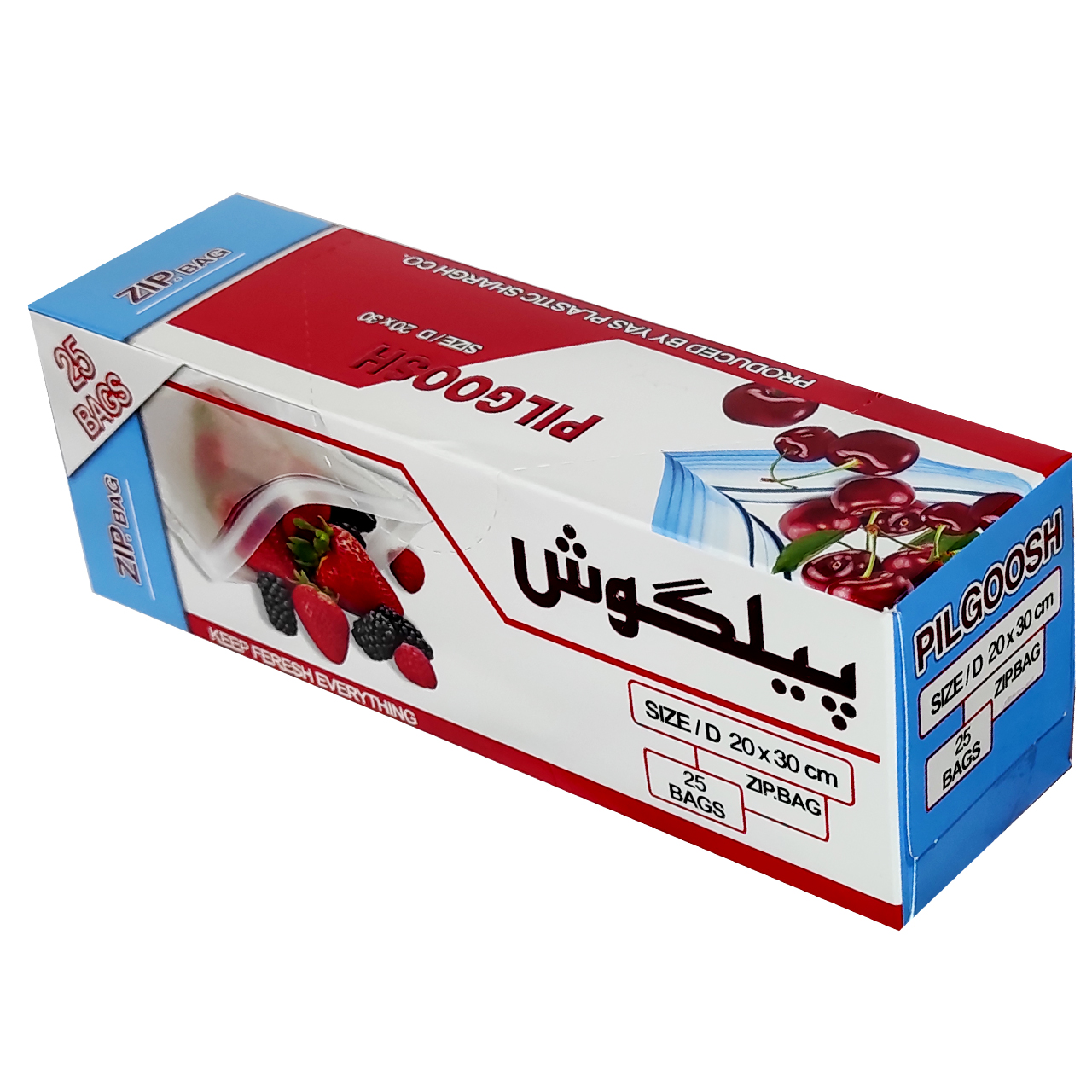 کیسه زیپ دار پیلگوش کد 20.30 بسته 25 عددی